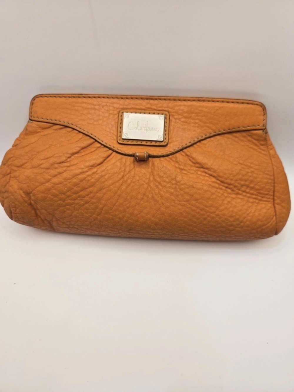 Cole Haan Leather Clutch in Orange